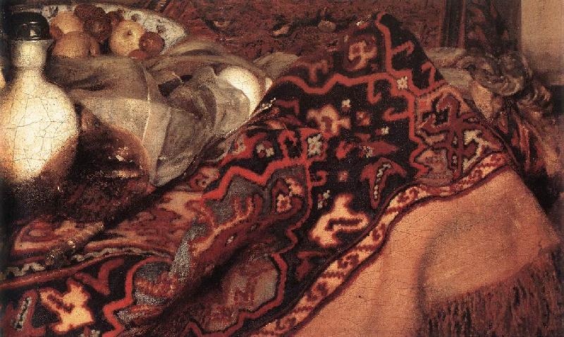 VERMEER VAN DELFT, Jan A Woman Asleep at Table (detail) aer Germany oil painting art